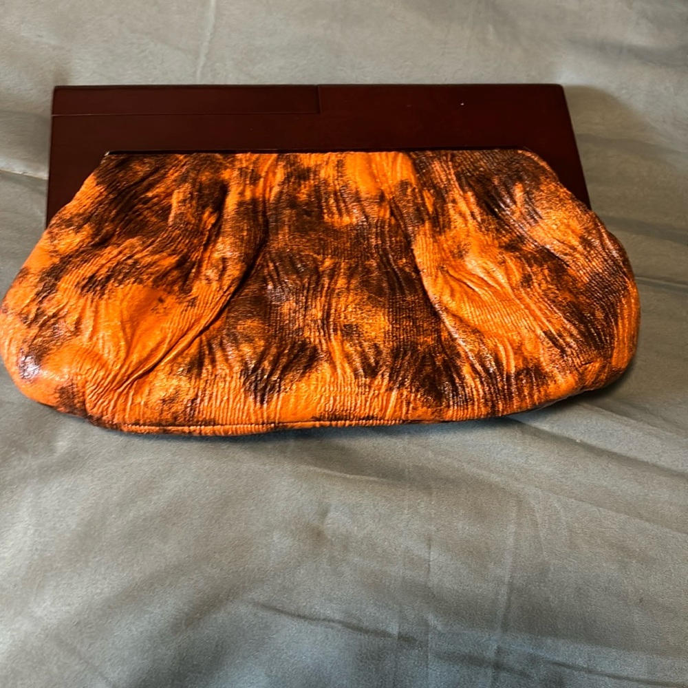 Orange 🍊 🍊 & Brown Women's Clutch